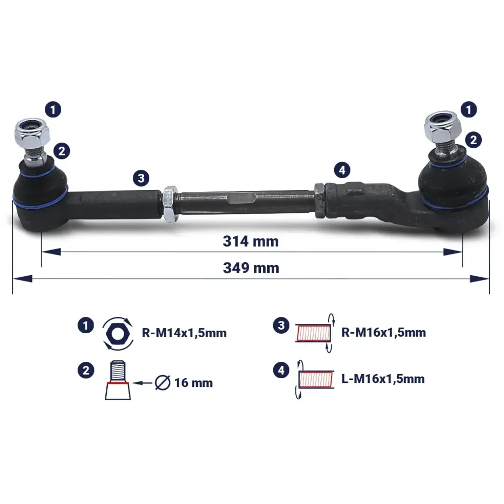 Seitenstangeneinheit rechts passend für NISSAN CABSTAR